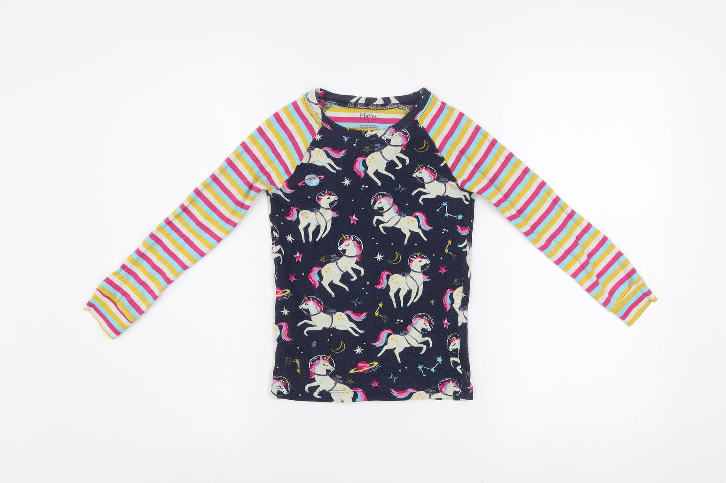 Hatley Girls Multicoloured Unicorn Long Sleeve Cotton T-Shirt 8 Years