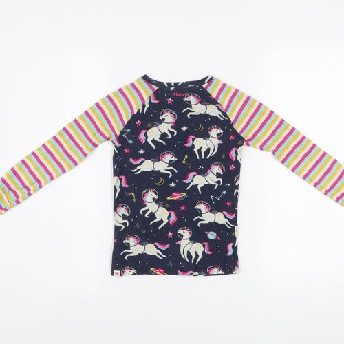 Hatley Girls Multicoloured Unicorn Long Sleeve Cotton T-Shirt 8 Years