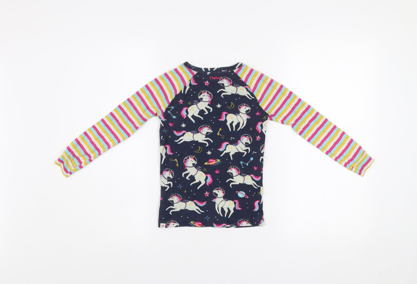 Hatley Girls Multicoloured Unicorn Long Sleeve Cotton T-Shirt 8 Years