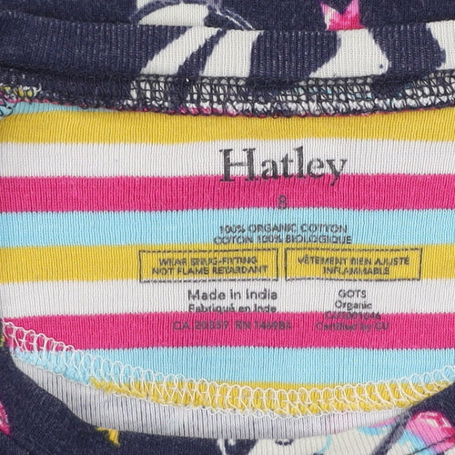 Hatley Girls Multicoloured Unicorn Long Sleeve Cotton T-Shirt 8 Years