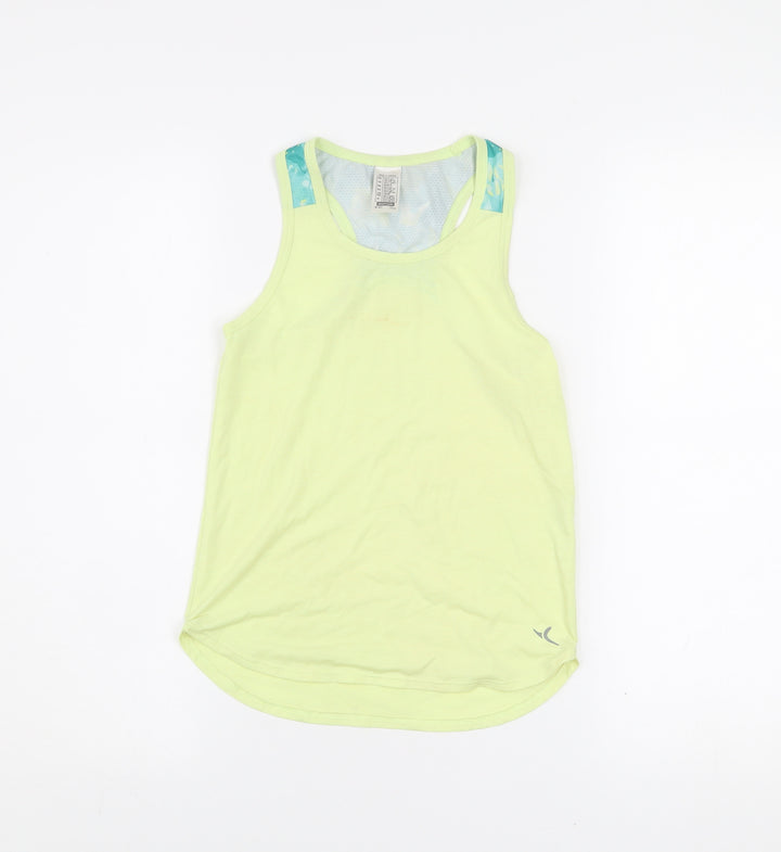 Decathlon Girls Yellow Tank Top 10-11 Years Lightweight Sports Vest