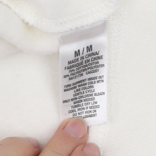 Aeropostale Womens White Pullover Hoodie Medium Cotton Blend