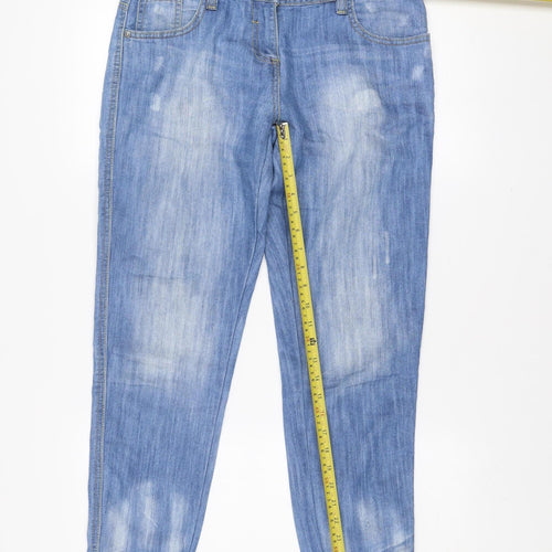 F&F Women’s Blue Mid Rise Straight Jeans Size 10 Short