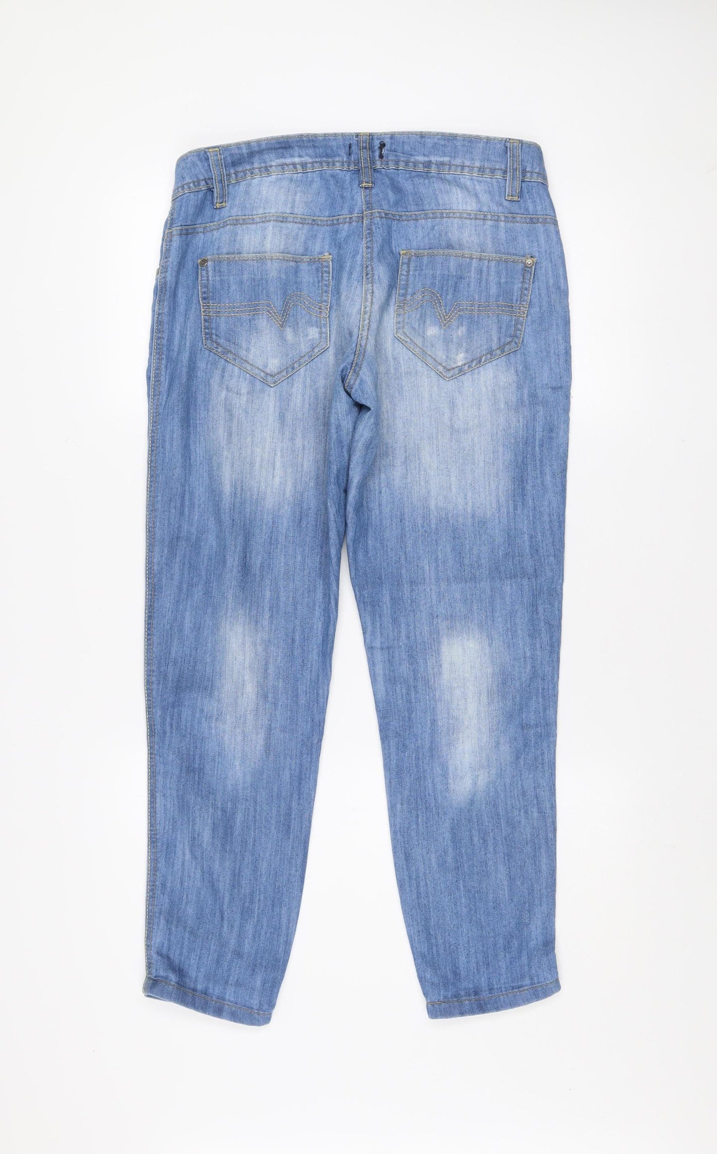 F&F Women’s Blue Mid Rise Straight Jeans Size 10 Short