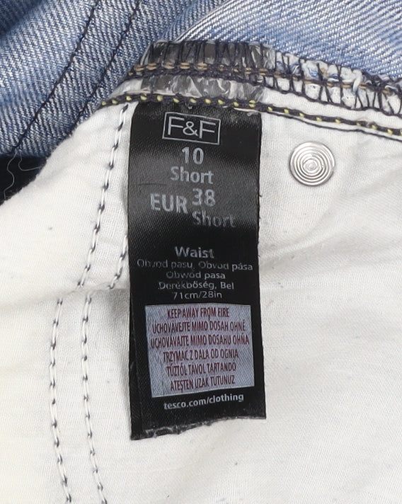 F&F Women’s Blue Mid Rise Straight Jeans Size 10 Short