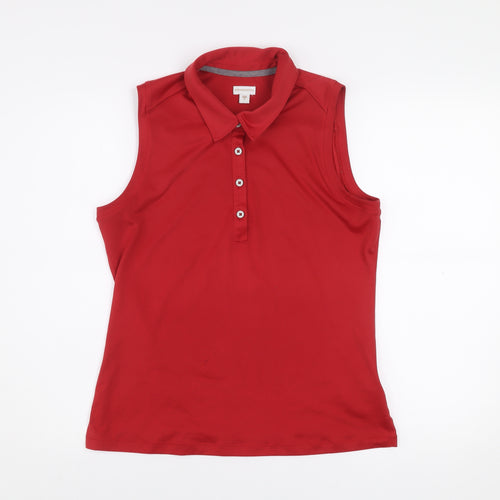 Ashworth Men’s Red Sleeveless Collared Polo Shirt Size M