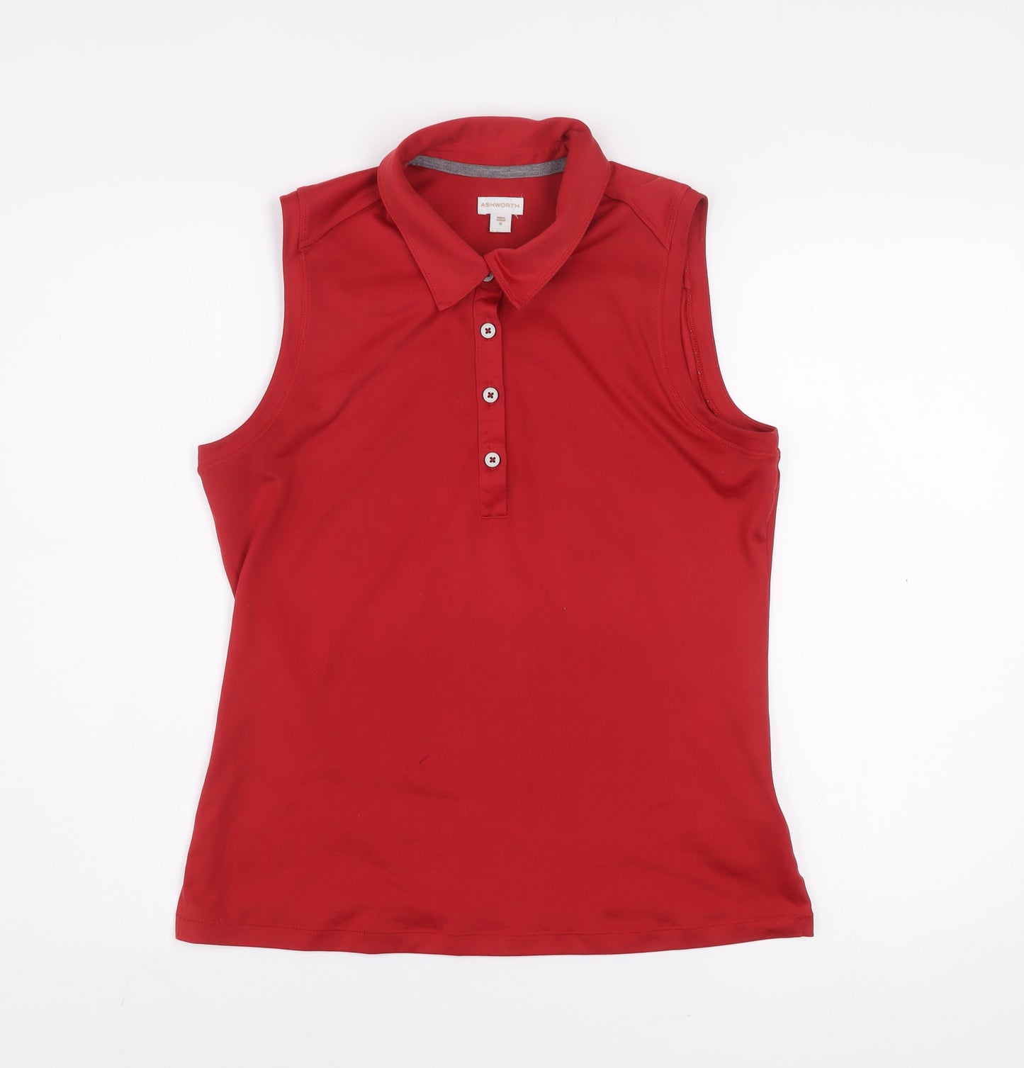 Ashworth Men’s Red Sleeveless Collared Polo Shirt Size M