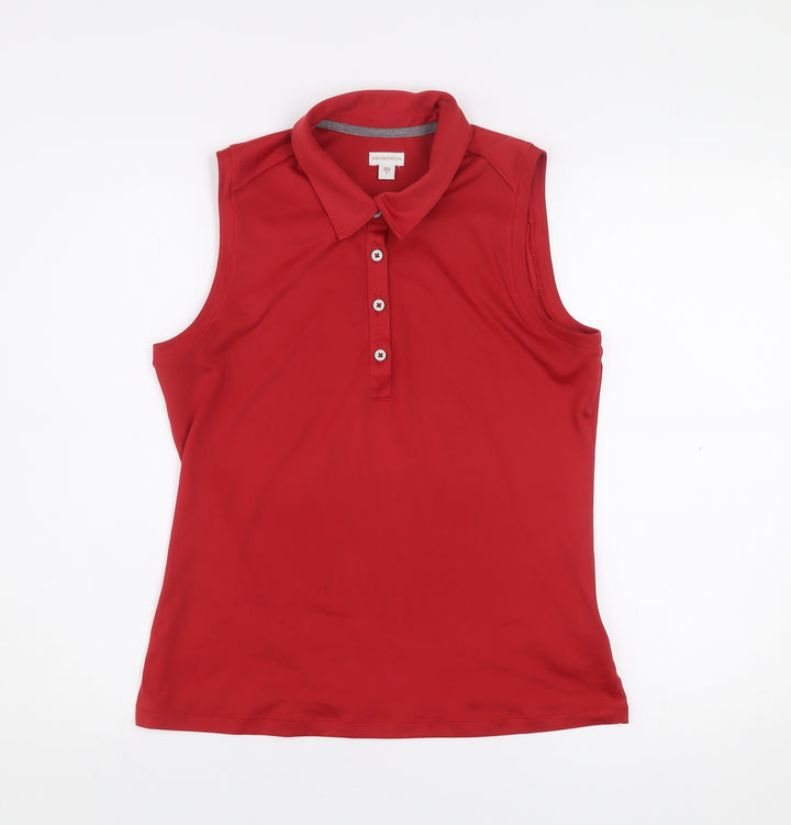 Ashworth Men’s Red Sleeveless Collared Polo Shirt Size M