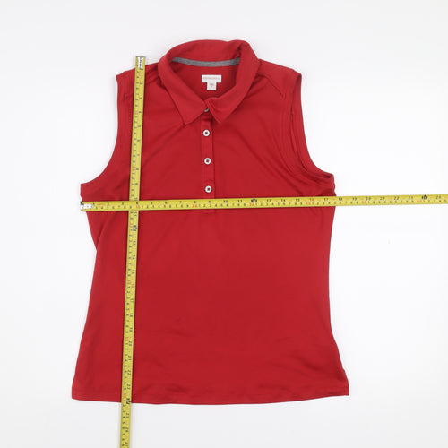Ashworth Men’s Red Sleeveless Collared Polo Shirt Size M