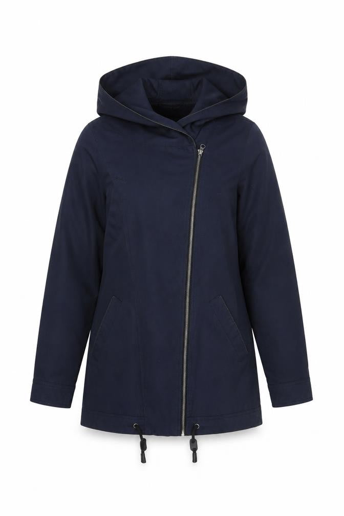 Front view of Vero Moda Women’s Blue Hooded Parka Coat, size M