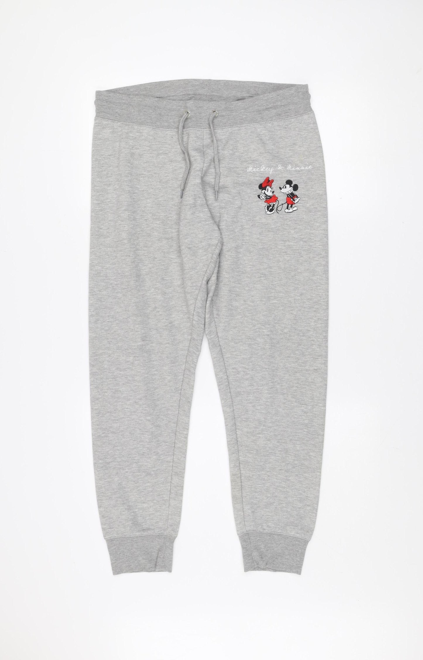 Disney Womens Grey Jogger Sweatpants Size 12-14 Mickey & Minnie Character