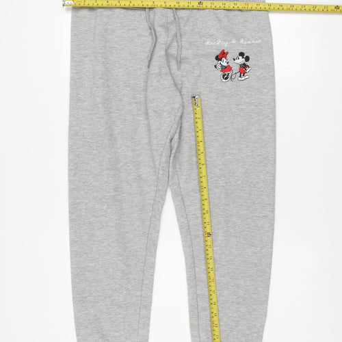Disney Womens Grey Jogger Sweatpants Size 12-14 Mickey & Minnie Character