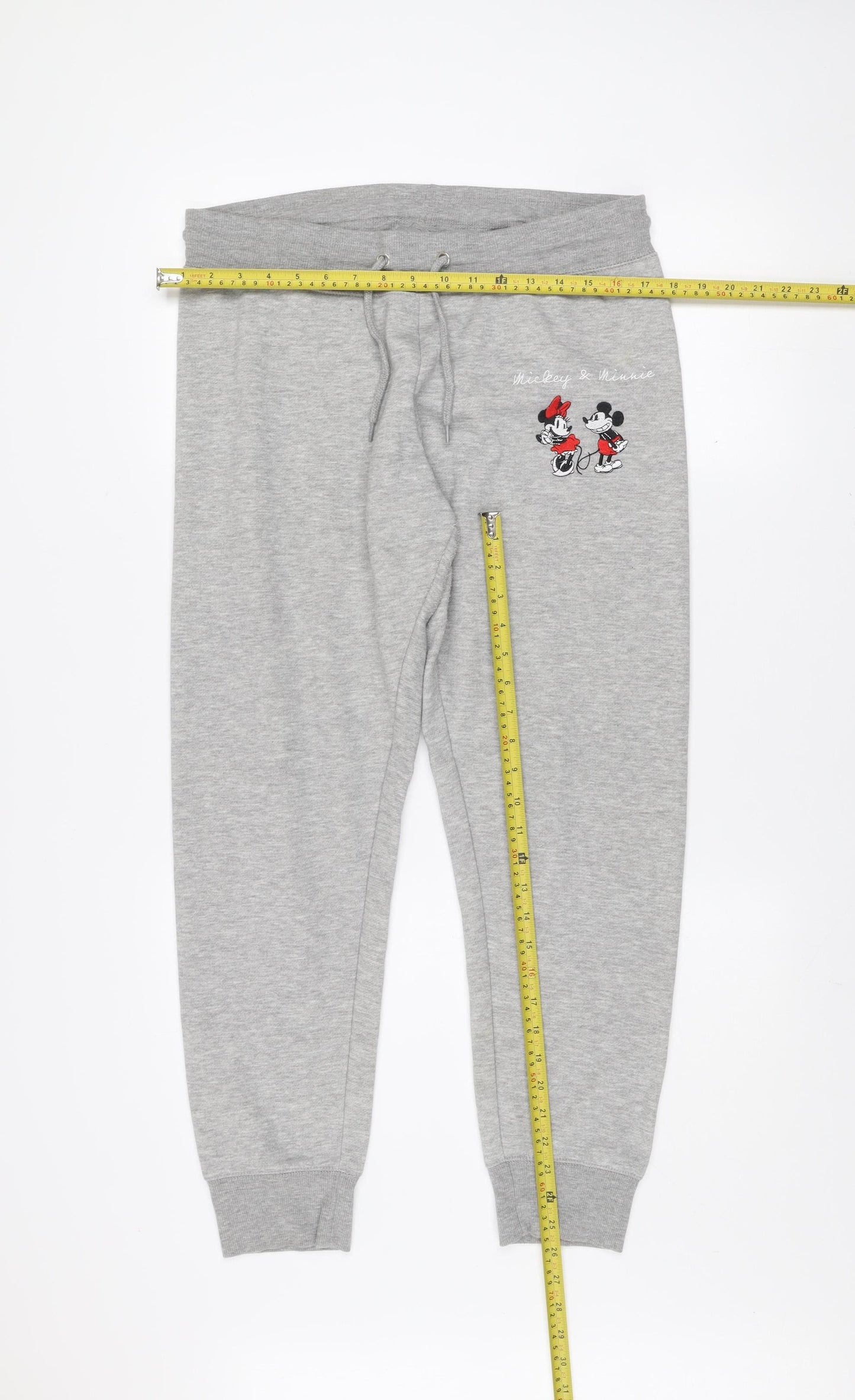 Disney Womens Grey Jogger Sweatpants Size 12-14 Mickey & Minnie Character