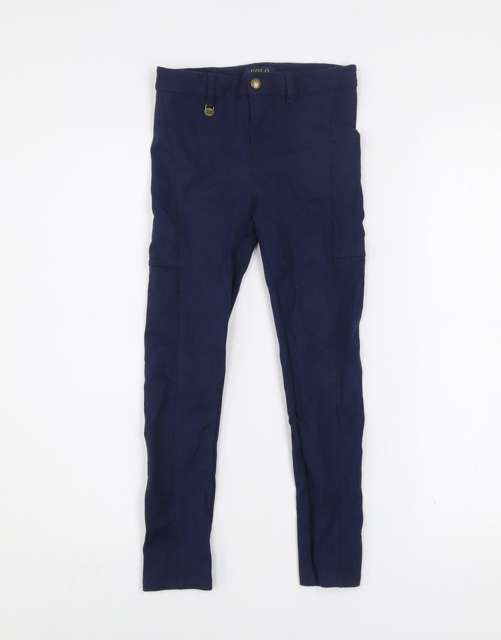 Ralph Lauren Girls Blue Jegging Trousers Size 6 Years Stretch Cotton Blend
