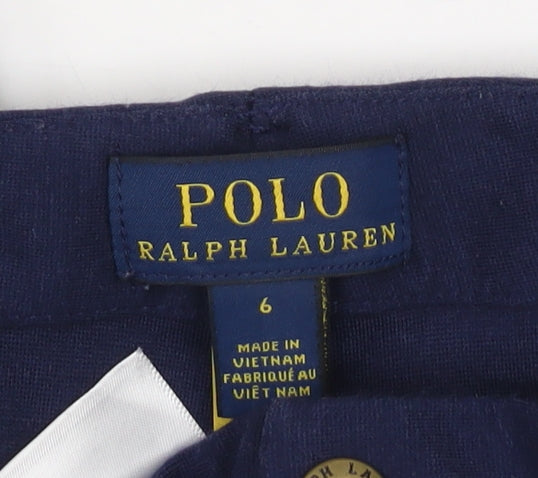 Ralph Lauren Girls Blue Jegging Trousers Size 6 Years Stretch Cotton Blend