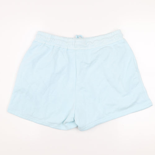 Disney Women Blue L Sweat Shorts Regular Fit Lightweight Activewear