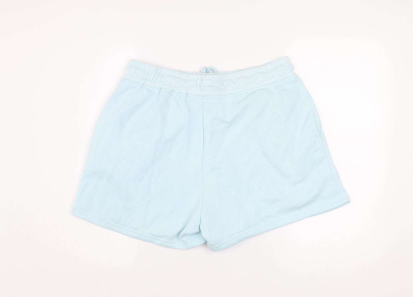 Disney Women Blue L Sweat Shorts Regular Fit Lightweight Activewear