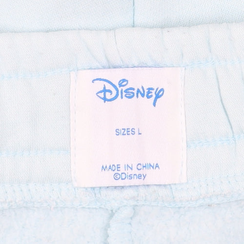 Disney Women Blue L Sweat Shorts Regular Fit Lightweight Activewear