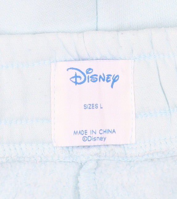 Disney Women Blue L Sweat Shorts Regular Fit Lightweight Activewear