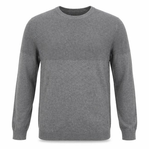 Pull&Bear Men's Grey Cotton Crew Neck Jumper Size L