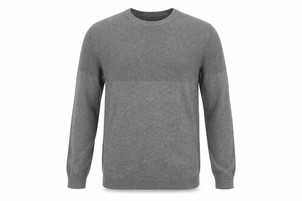 Pull&Bear Men's Grey Cotton Crew Neck Jumper Size L