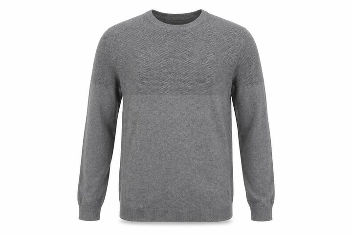 Pull&Bear Men's Grey Cotton Crew Neck Jumper Size L