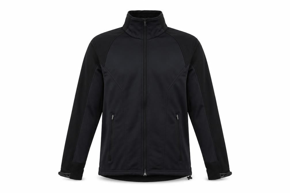 Front view of Crivit Men's Black Softshell Sports Jacket S 34/36 Waterproof Windproof