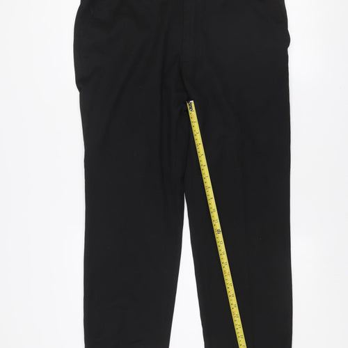 F&F Womens Black Formal Straight Leg Trousers Size 36 Regular