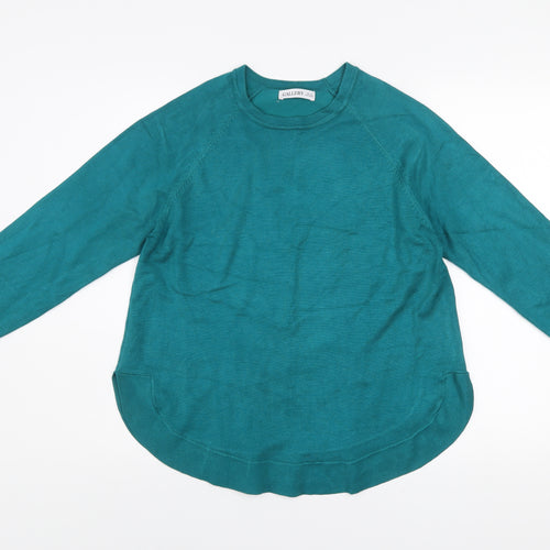 Gallery Women's Green Crew Neck Pullover Jumper UK M