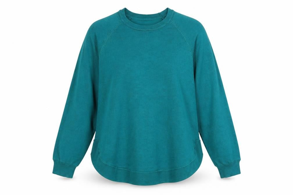 Front view of Gallery Women's Green Crew Neck jumper UK M