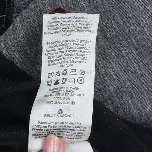 Jack & Jones Mens Black Grey Hooded Full Zip Jacket Size L