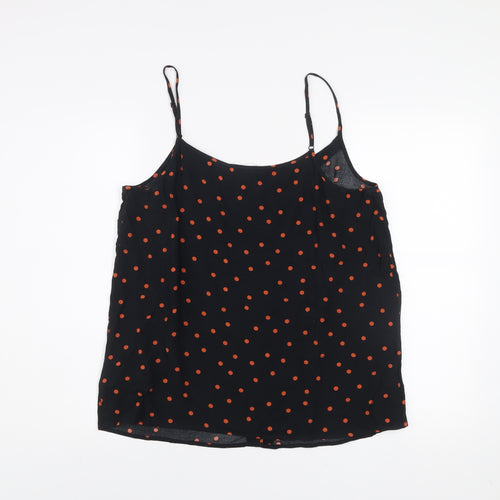 Warehouse Women’s Black Polka Dot Viscose Camisole Tank Top Size 16