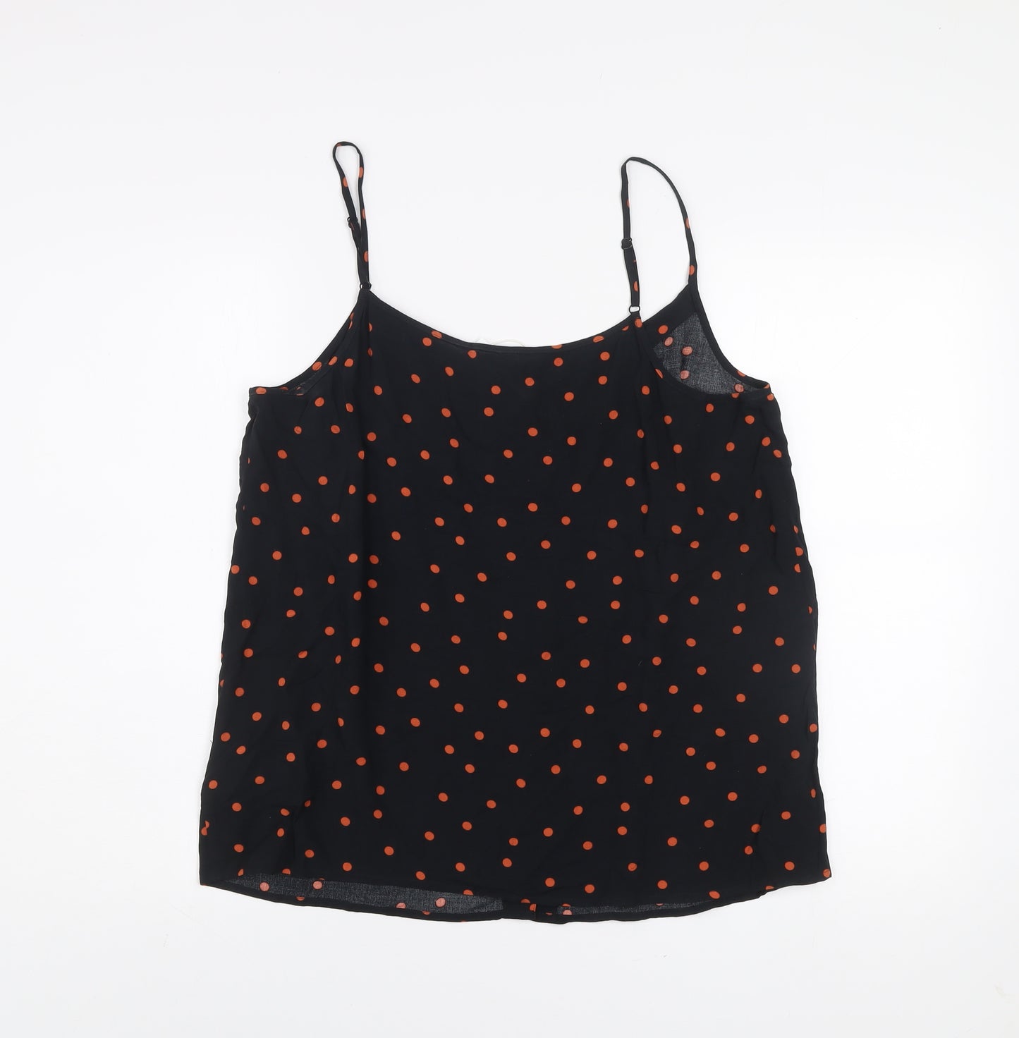 Warehouse Women’s Black Polka Dot Viscose Camisole Tank Top Size 16