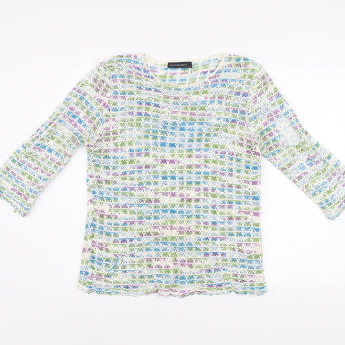 Just Elegance Women’s Multicoloured Open-Knit Pullover Jumper S