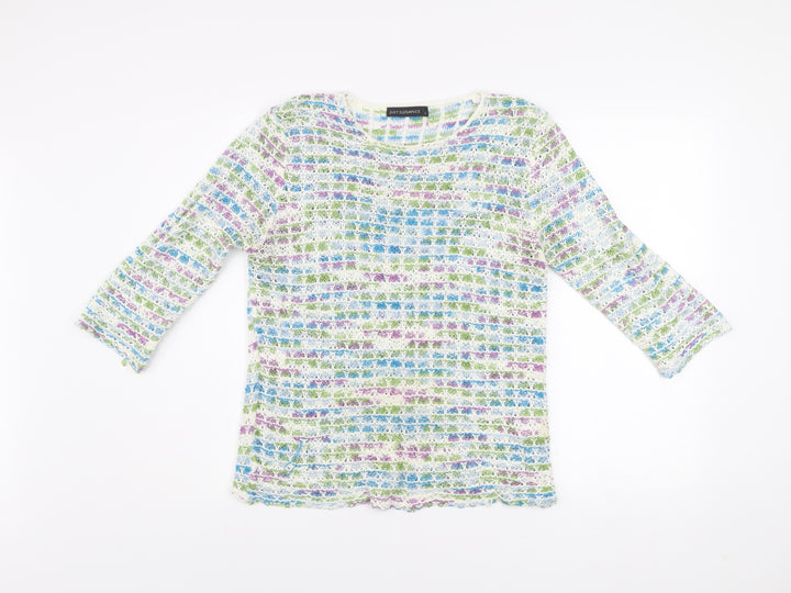 Just Elegance Women’s Multicoloured Open-Knit Pullover Jumper S