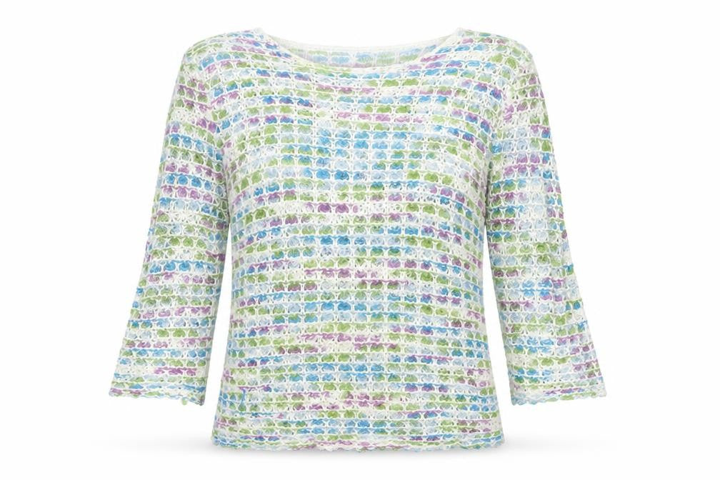 Front view of Just Elegance Women’s Multicoloured Open-Knit jumper S