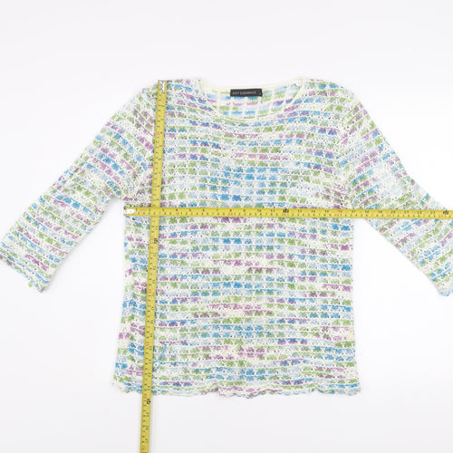 Just Elegance Women’s Multicoloured Open-Knit Pullover Jumper S
