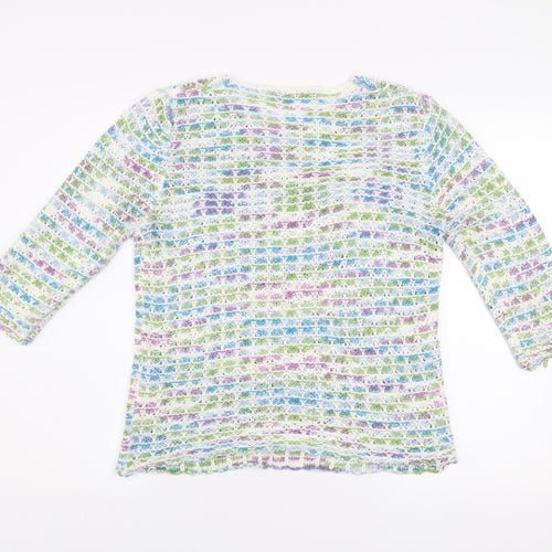 Just Elegance Women’s Multicoloured Open-Knit Pullover Jumper S