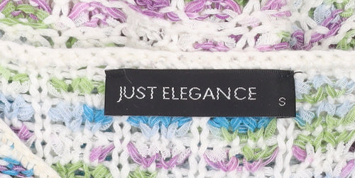 Just Elegance Women’s Multicoloured Open-Knit Pullover Jumper S
