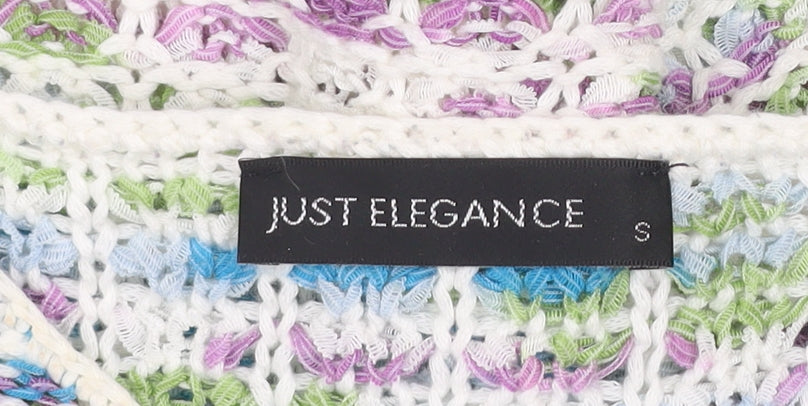 Just Elegance Women’s Multicoloured Open-Knit Pullover Jumper S