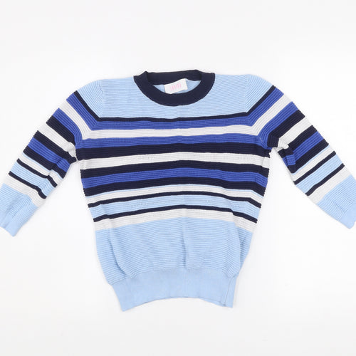 Savida Women's Blue Striped Crew Neck Pullover Jumper Size 12