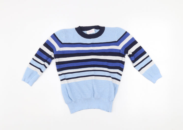 Savida Women's Blue Striped Crew Neck Pullover Jumper Size 12