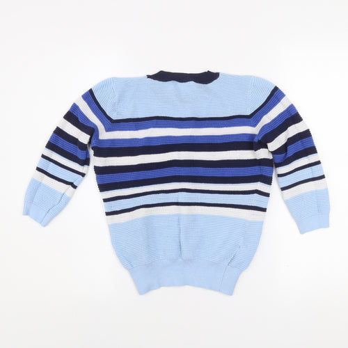 Savida Women's Blue Striped Crew Neck Pullover Jumper Size 12