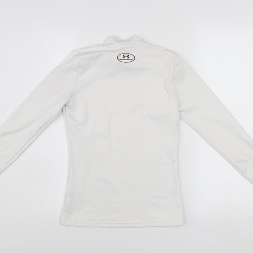 Under Armour Boys White Long Sleeve Mock Neck ColdGear Top L
