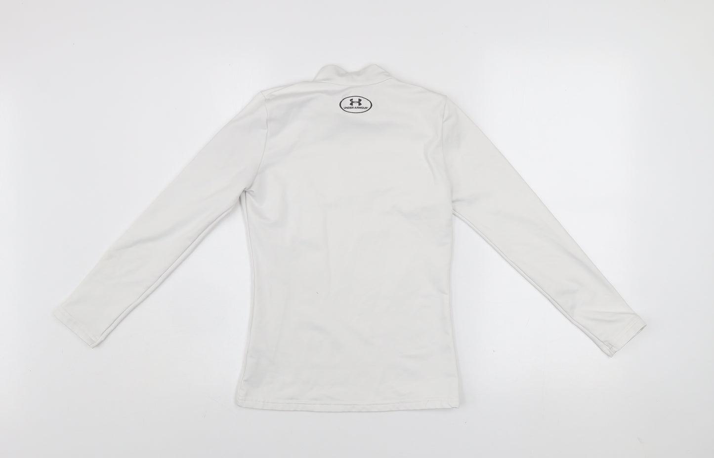 Under Armour Boys White Long Sleeve Mock Neck ColdGear Top L