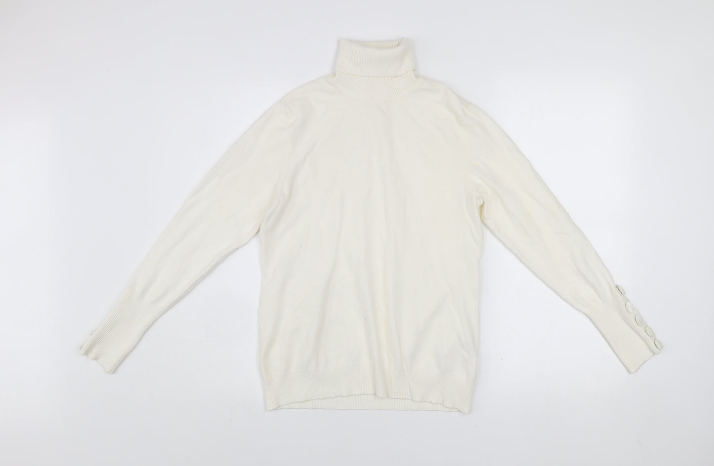 Savida Womens Ivory Roll Neck Knit Jumper Size 12