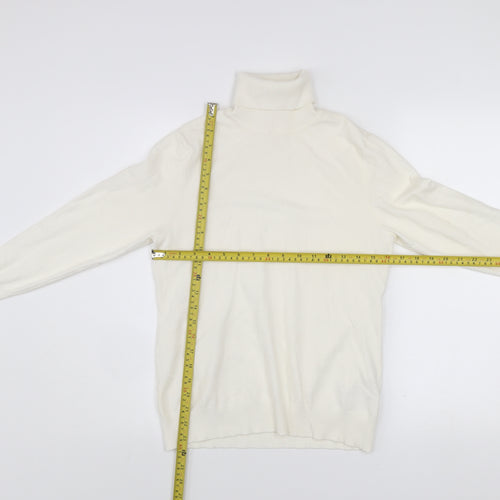 Savida Womens Ivory Roll Neck Knit Jumper Size 12