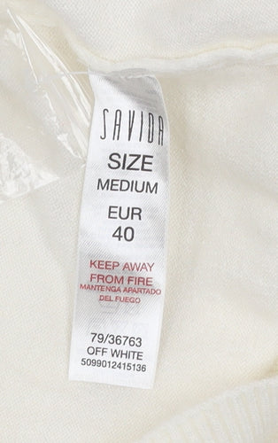 Savida Womens Ivory Roll Neck Knit Jumper Size 12
