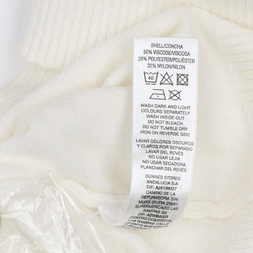 Savida Womens Ivory Roll Neck Knit Jumper Size 12