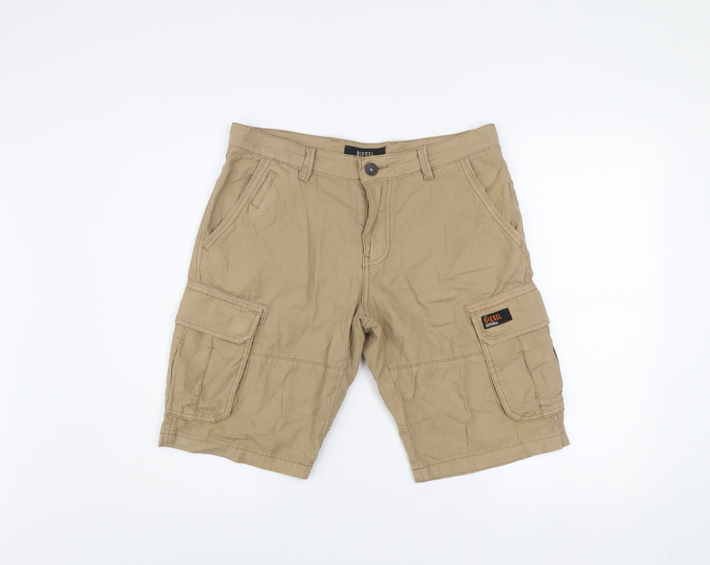 Diesel Men’s Beige Cargo Shorts Size 32 Cotton Canvas Summer